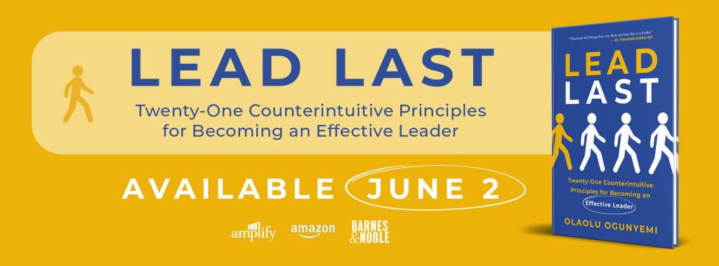Lead Last by Olaolu Ogunyemi. Pre-sale currently underway. Publishing June 2, 2026.