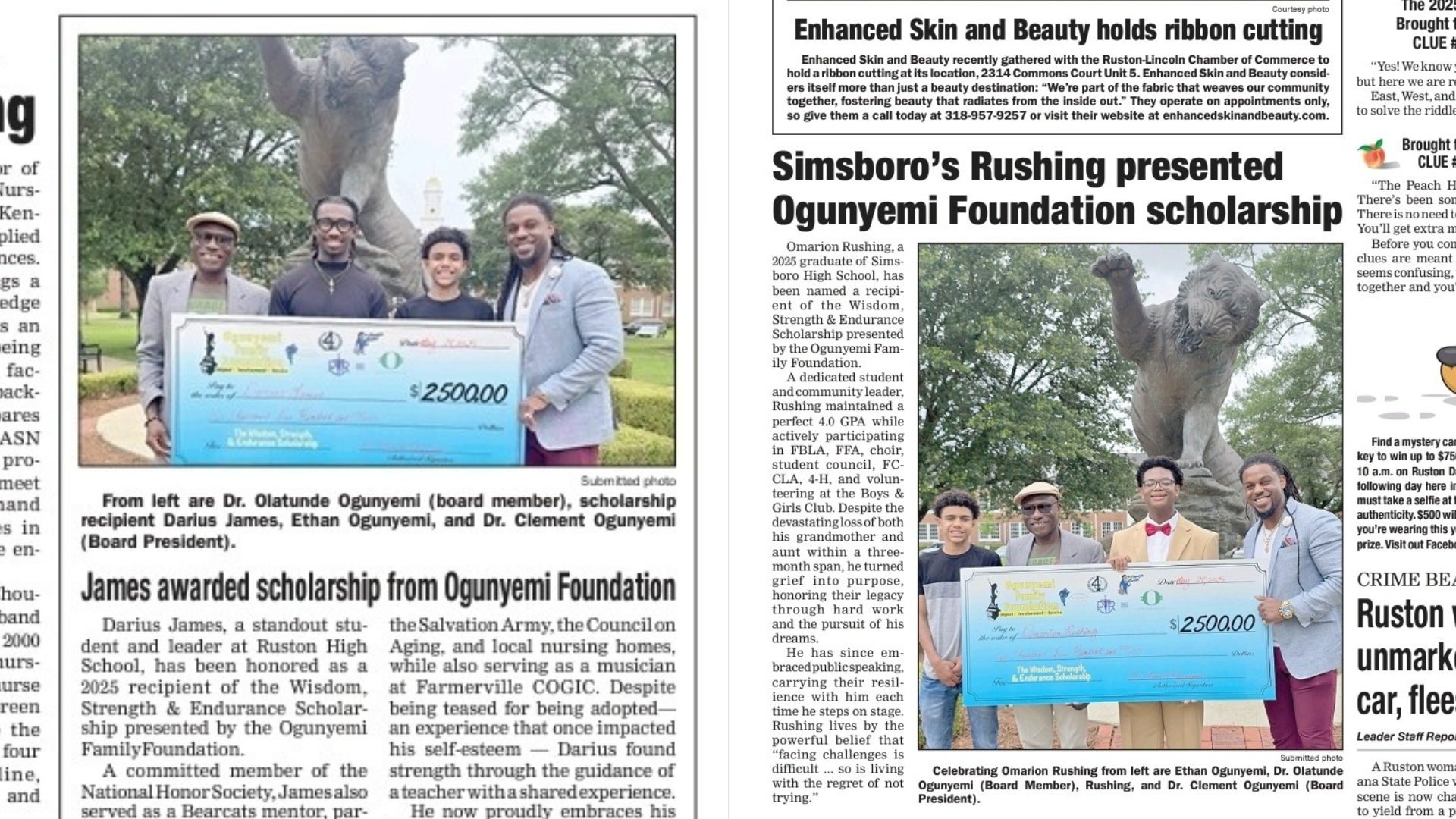 Celebrating the 2025 Ogunyemi Family Foundation Scholarship Recipients